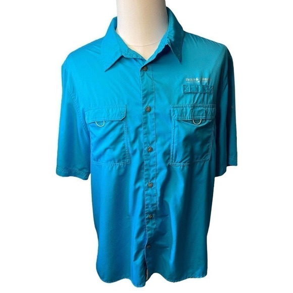 Field & Stream Fishing Angler Vented Button up Short Sleeve Shirt Men’s Large - Picture 1 of 11